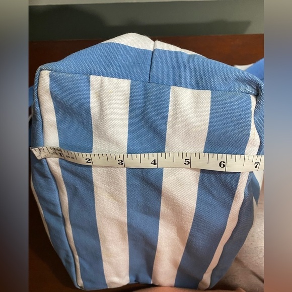 Dolce & Gabbana Light Blue Striped Canvas Lined Tote Bag - Picture 7 of 12